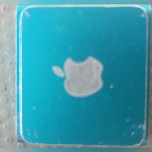 Apple Teal Blue Clip-On Accessory with White Apple Logo